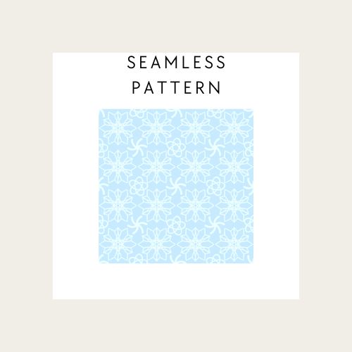 Seamless pattern with blue and white design on a beige background