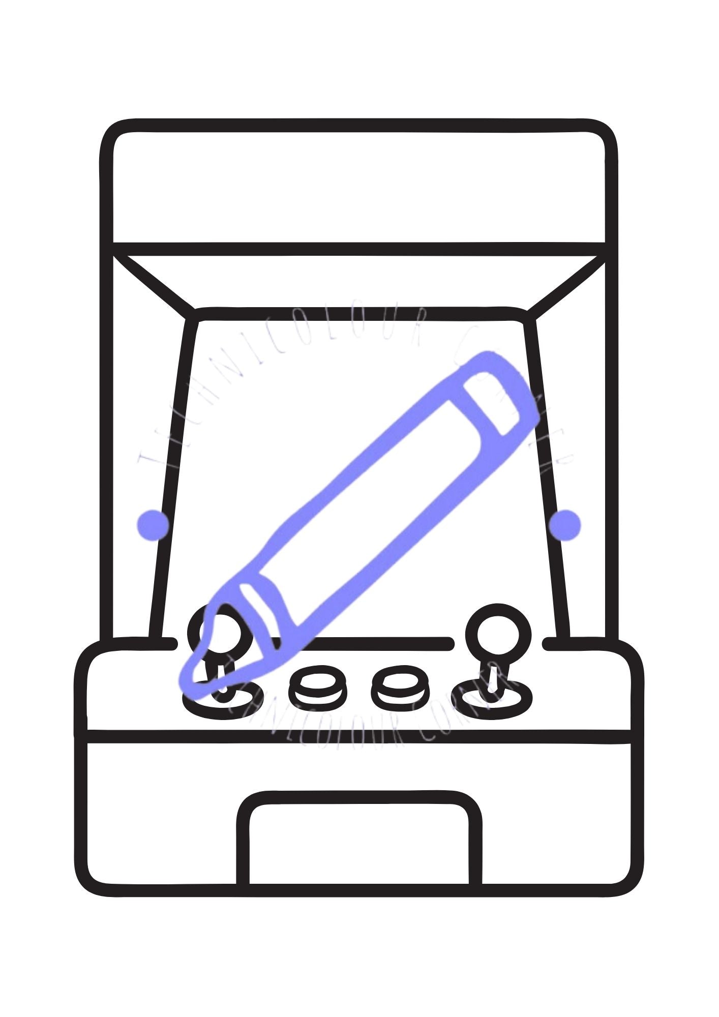 Vintage Arcade Game Colouring Page