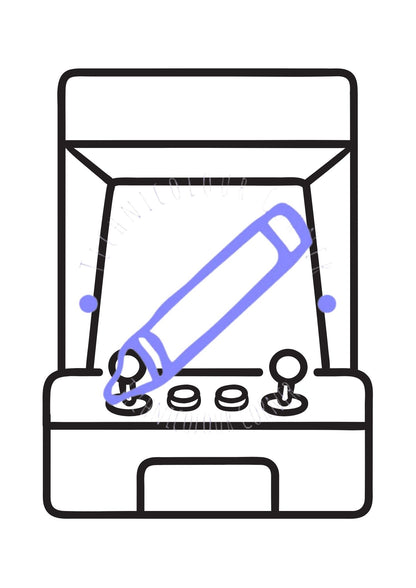 Vintage Arcade Game Colouring Page