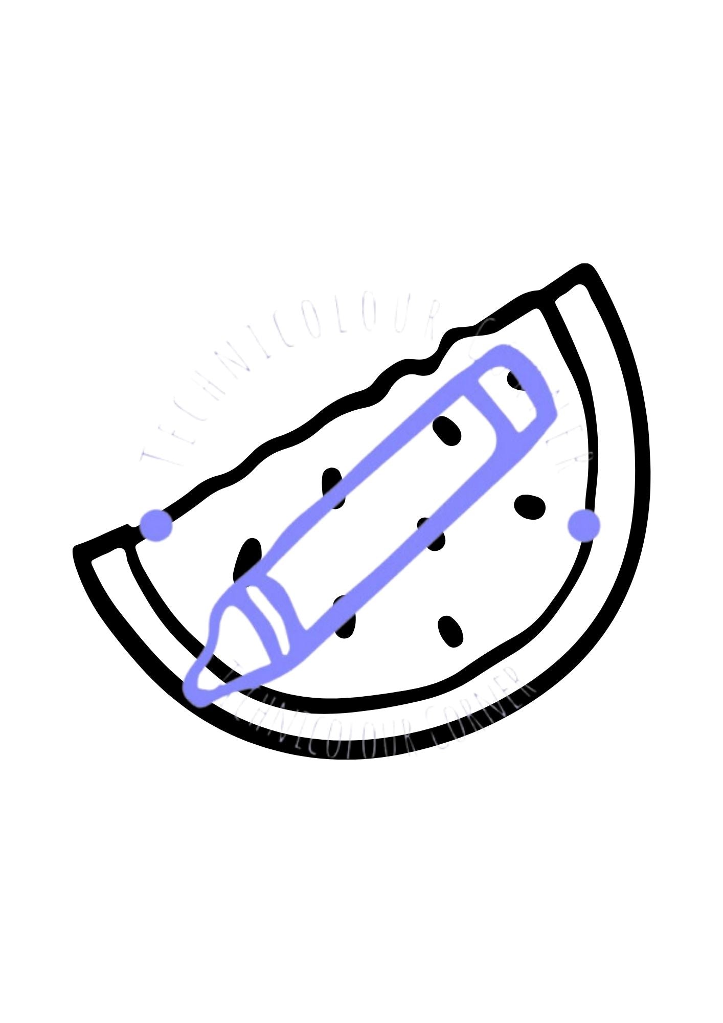 a watermelon slice colouring page