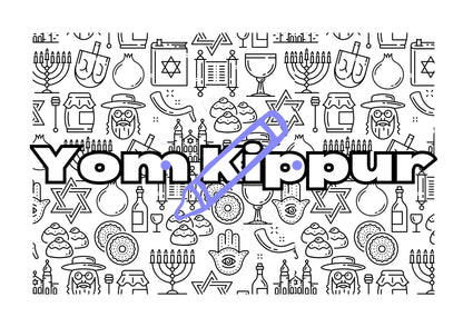 colouring page from technicolour corner to celebrate yom kippur
